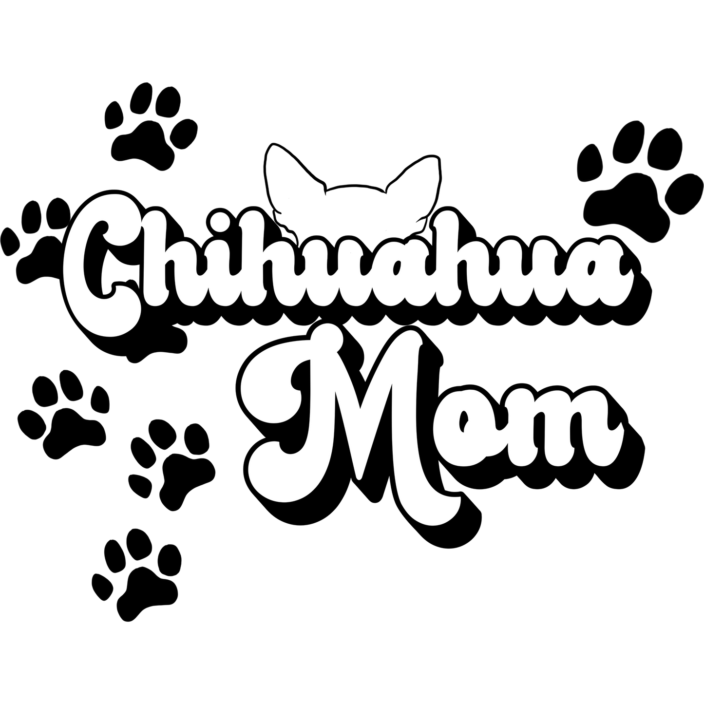Chihuahua Mom Cute Dog Lover Paw Print Design product