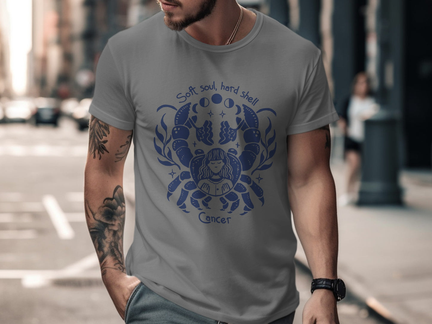 Soft Soul Hard Shell Cancer Zodiac Graphic Tee