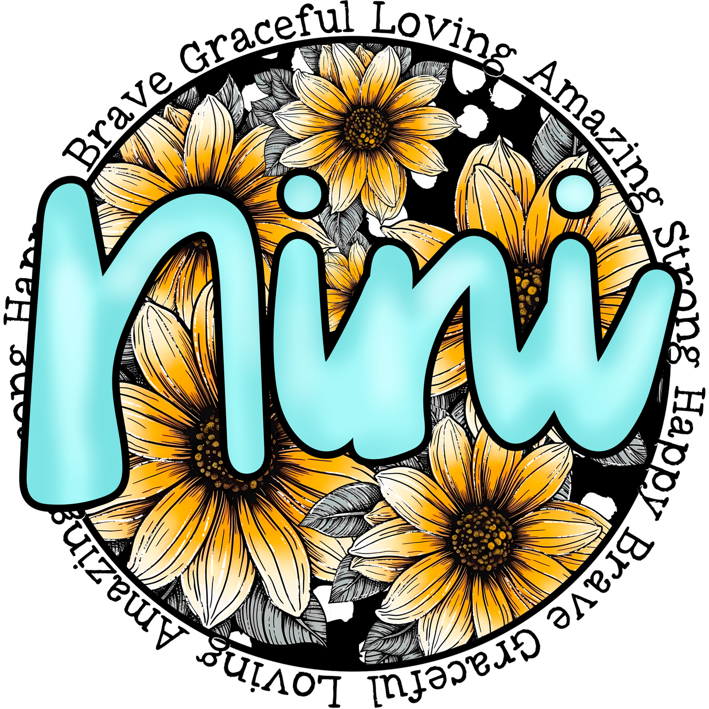 Cute Floral Design with Words Nini product