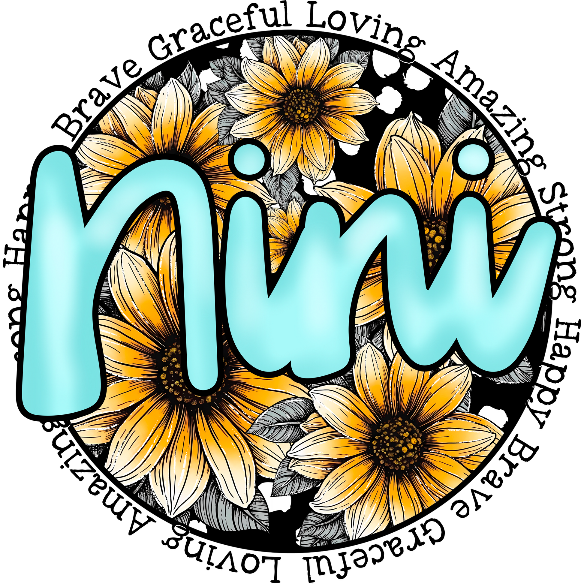 Cute Floral Design with Words Nini product