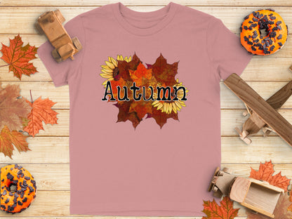 Autumn Leaves and Sunflowers Graphic Tee