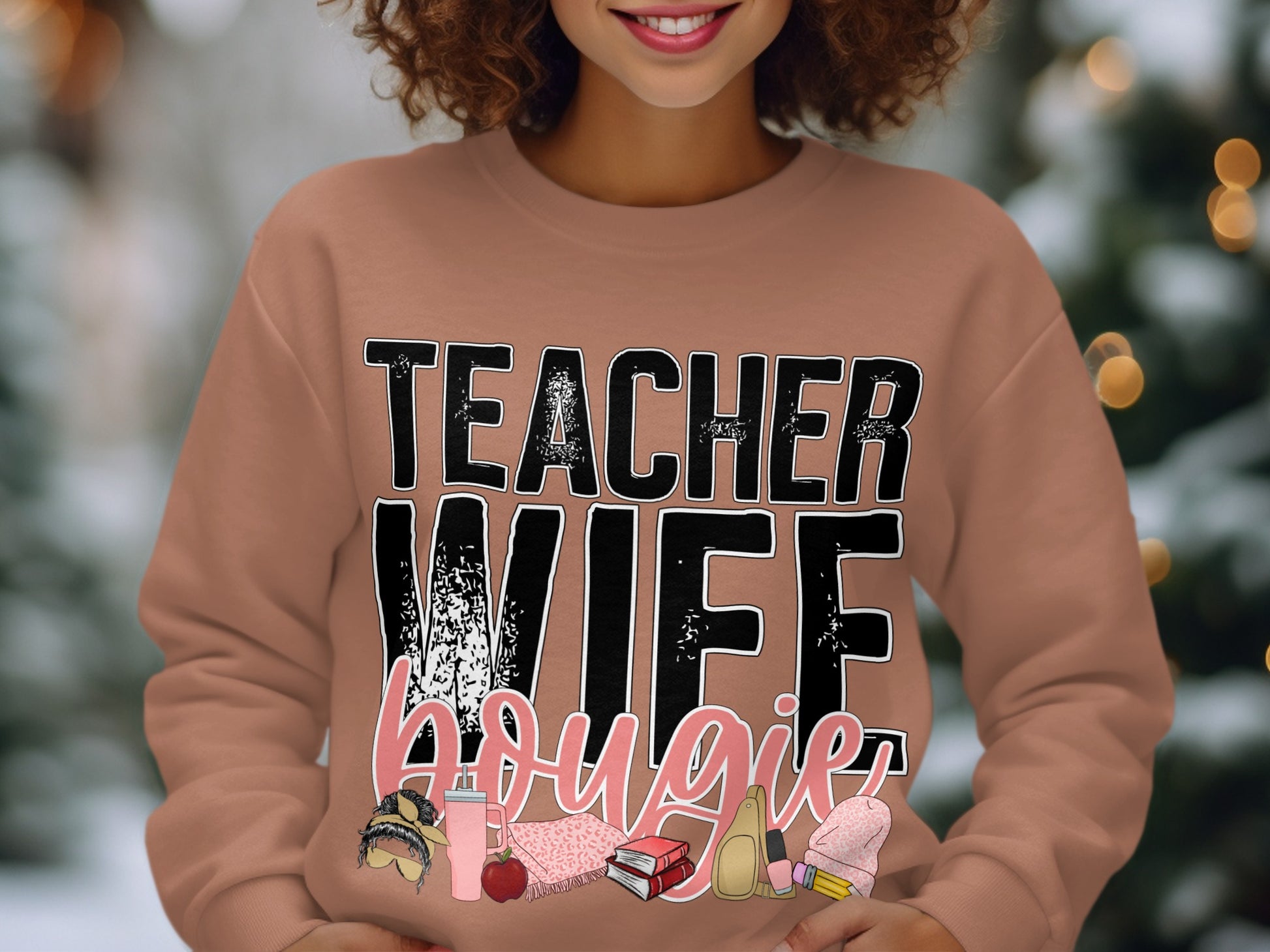 Teacher Wife Bougie Graphic Sweatshirt