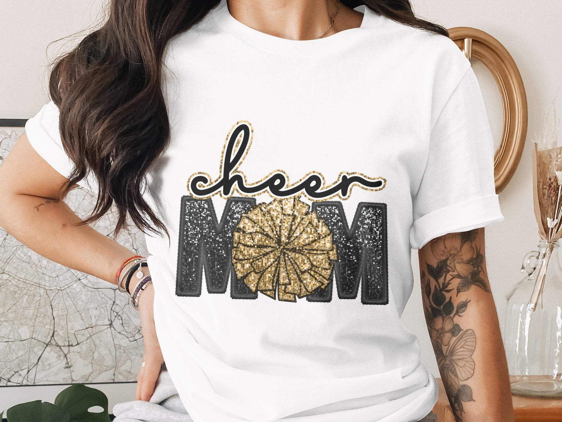 Cheer Mom Graphic T-shirt for Enthusiastic Parents