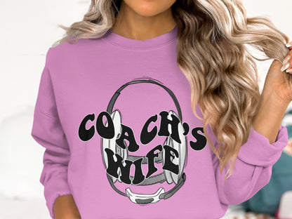 Coach's Wife Graphic Sweatshirt for Comfort