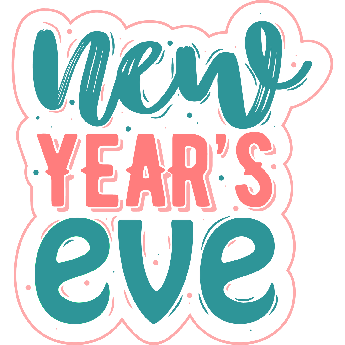 New Year's Eve Colorful Celebration Sticker