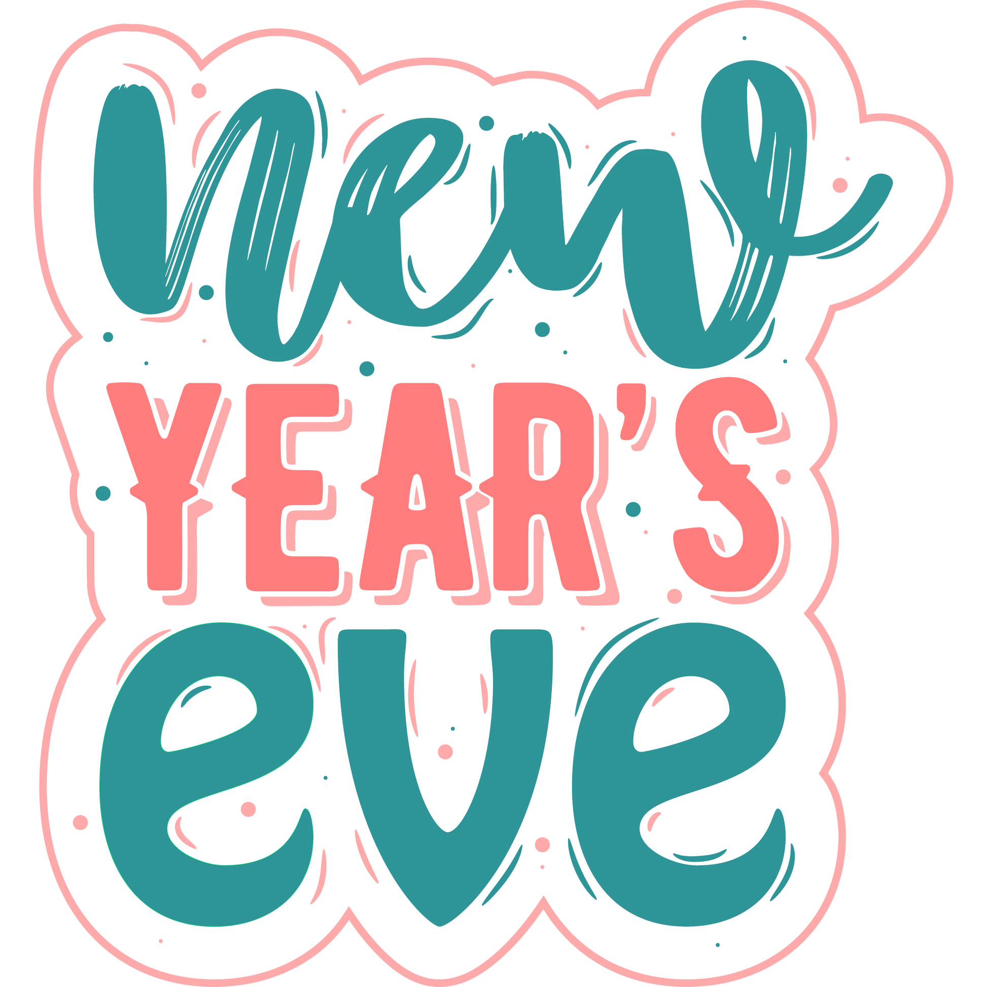New Year's Eve Colorful Celebration Sticker