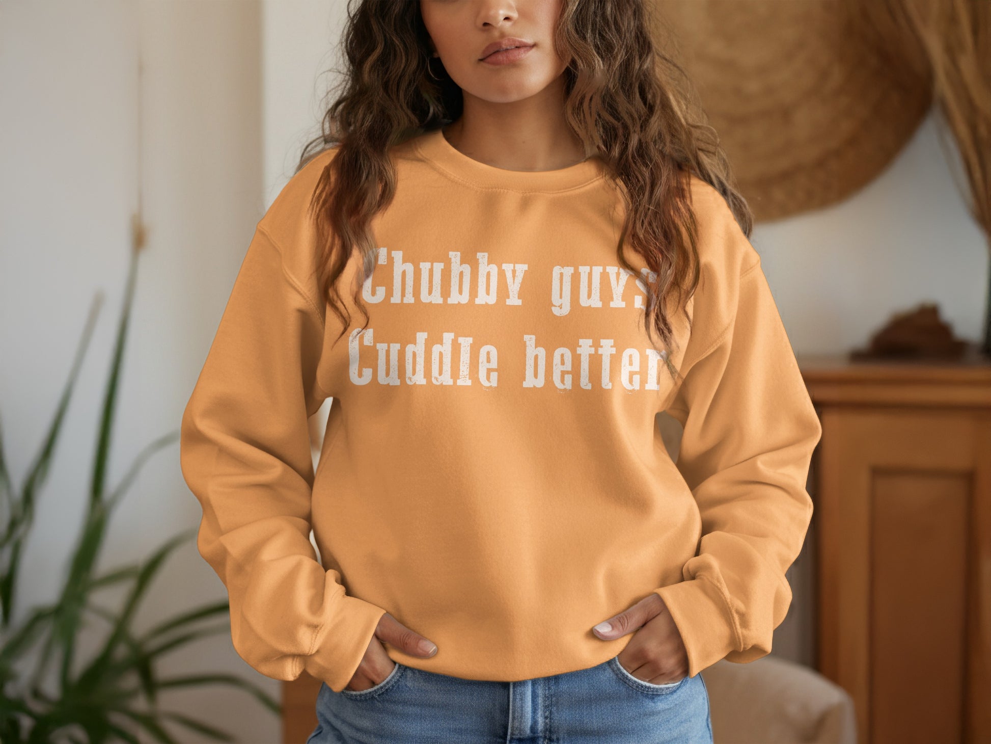 Chubby Guys Cuddle Better Statement Sweatshirt
