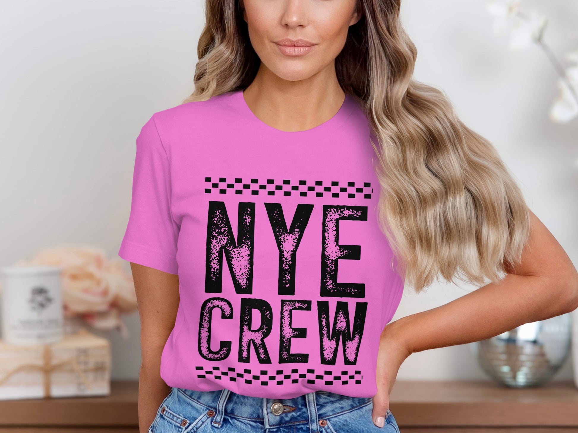 Pink Sparkle NYE Crew New Years Eve T-shirt