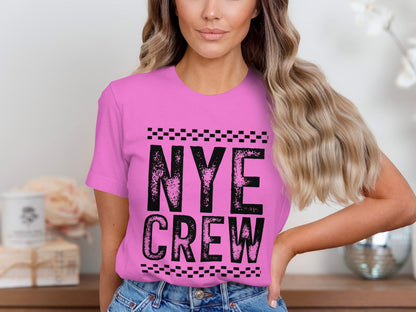 Pink Sparkle NYE Crew New Years Eve T-shirt