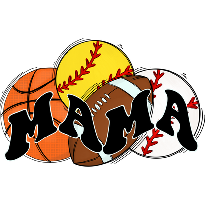 Sports Themed Mama Graphic Illustration Product