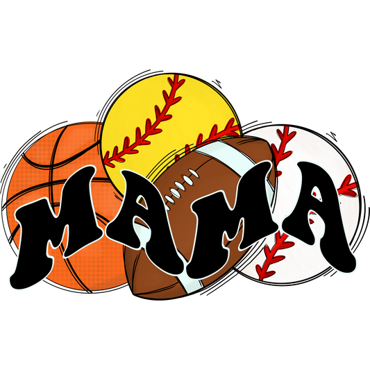Sports Themed Mama Graphic Illustration Product