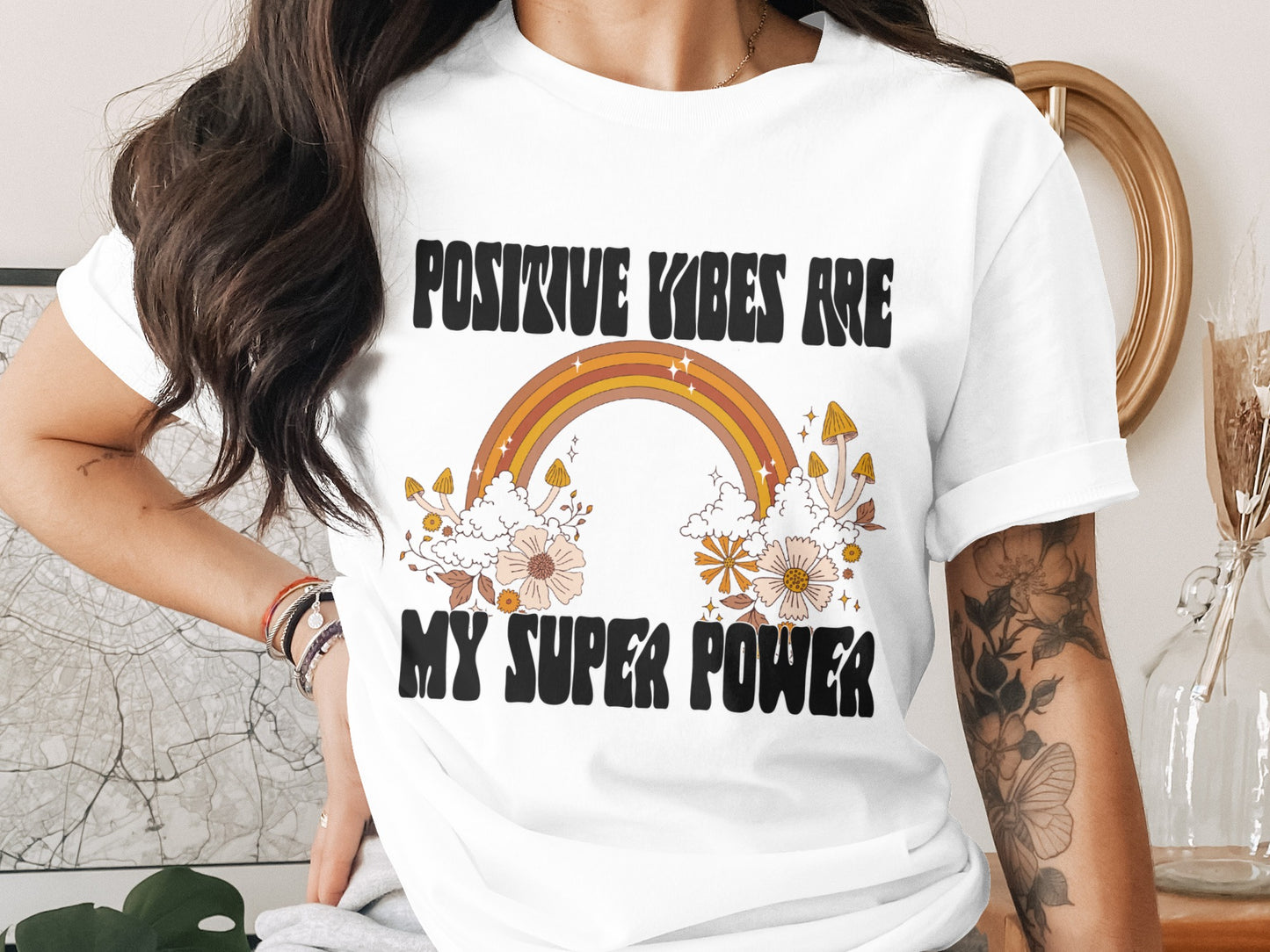 Positive Vibes Are My Super Power Graphic Tee