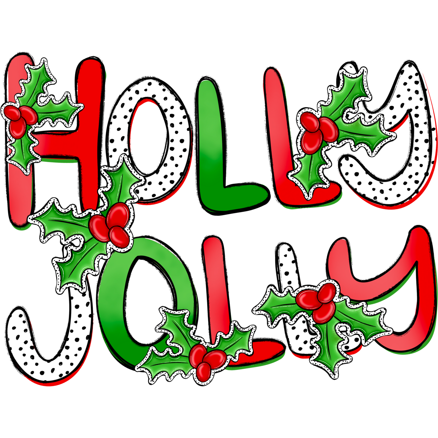 Holly Jolly Festive Holiday Decoration Art Print