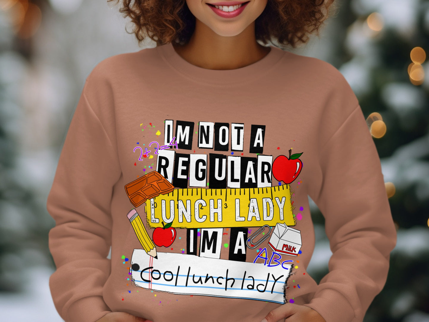 Cool and Fun Lunch Lady Graphic Sweatshirt