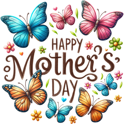 Happy Mother's Day Colorful Butterflies Artwork