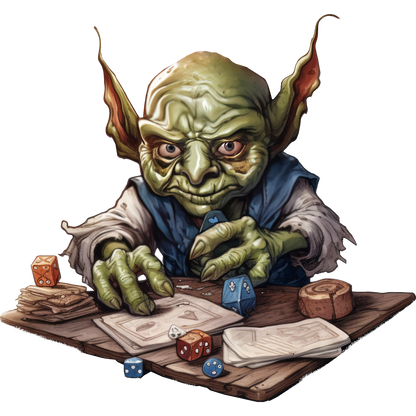 Fantasy Creature Rolling Dice Illustration Art Print