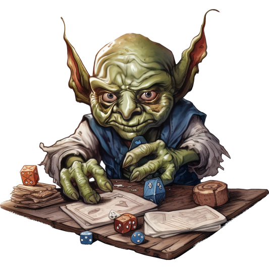 Fantasy Creature Rolling Dice Illustration Art Print