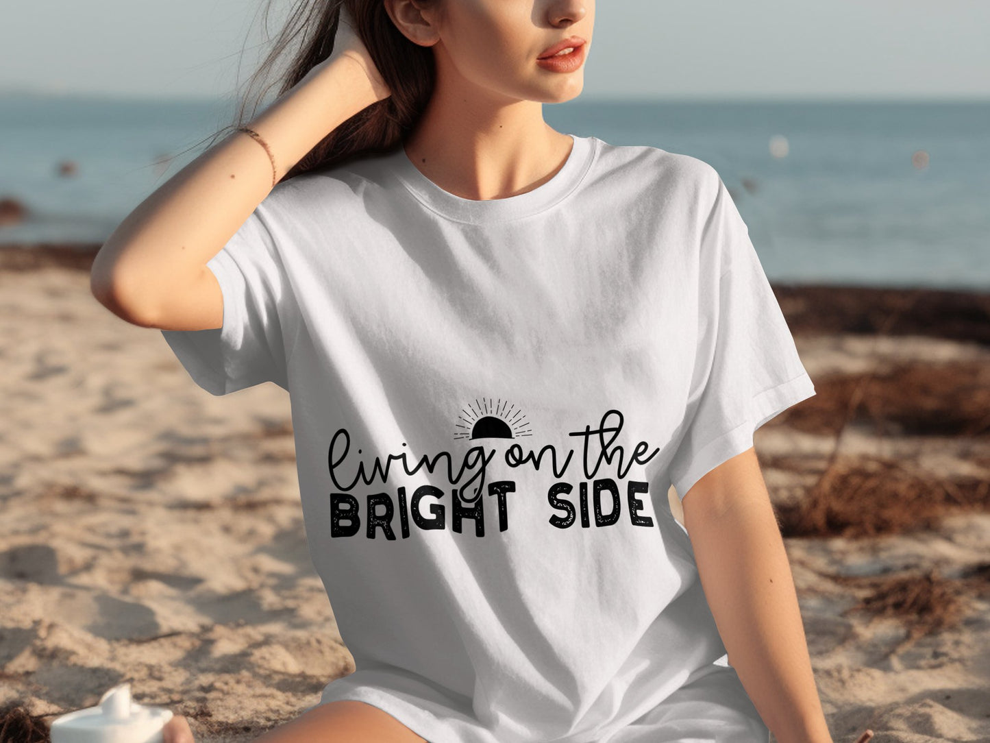 Living on the Bright Side slogan t-shirt
