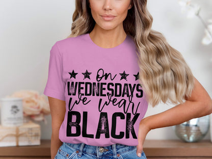 On Wednesdays We Wear Black Pink T-shirt