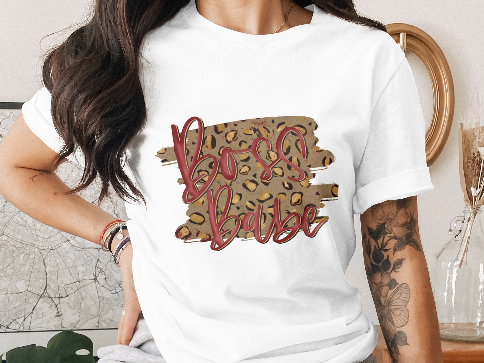 Boss Babe Leopard Print Graphic T-Shirt