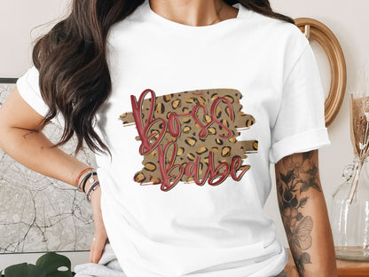 Boss Babe Leopard Print Graphic T-Shirt