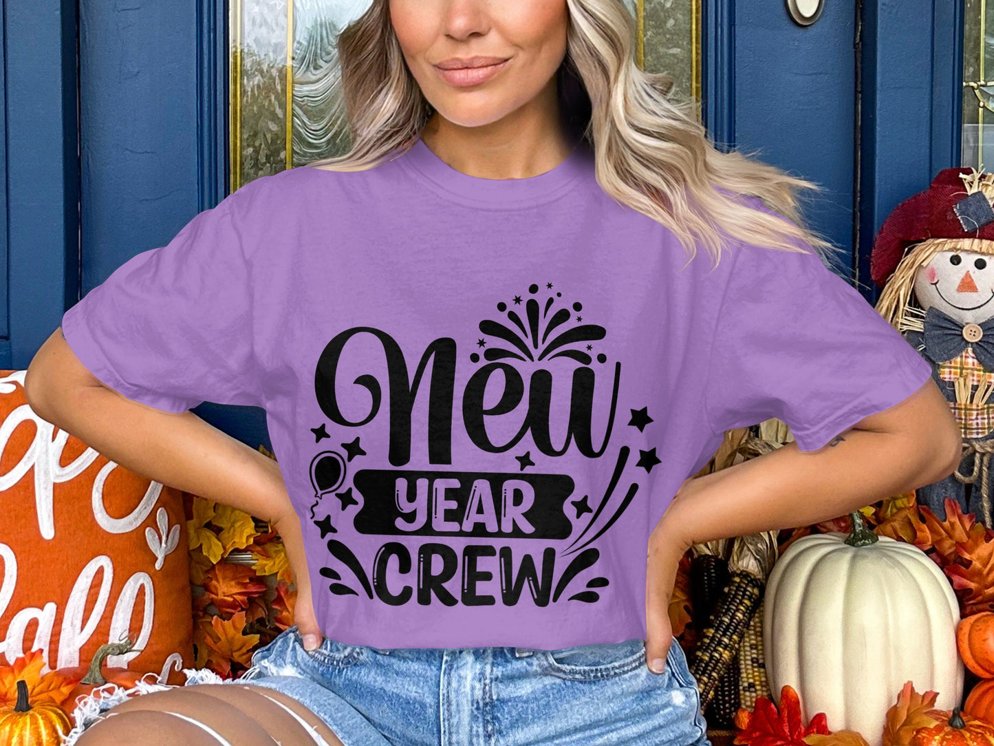 New Year Crew Purple T-Shirt Holiday Outfit