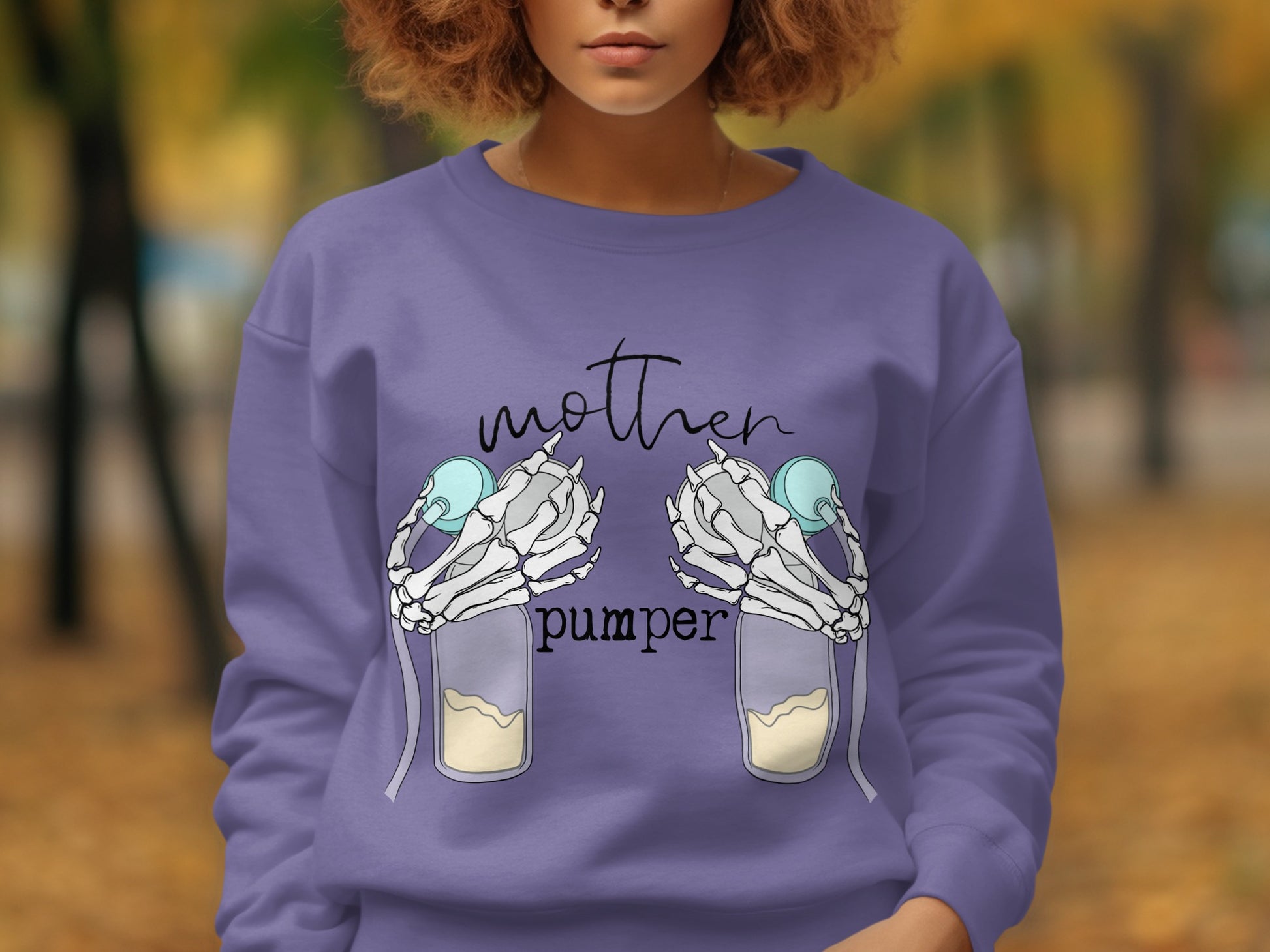 Mother Pumper Skeleton Hands Breastfeeding Sweatshirt