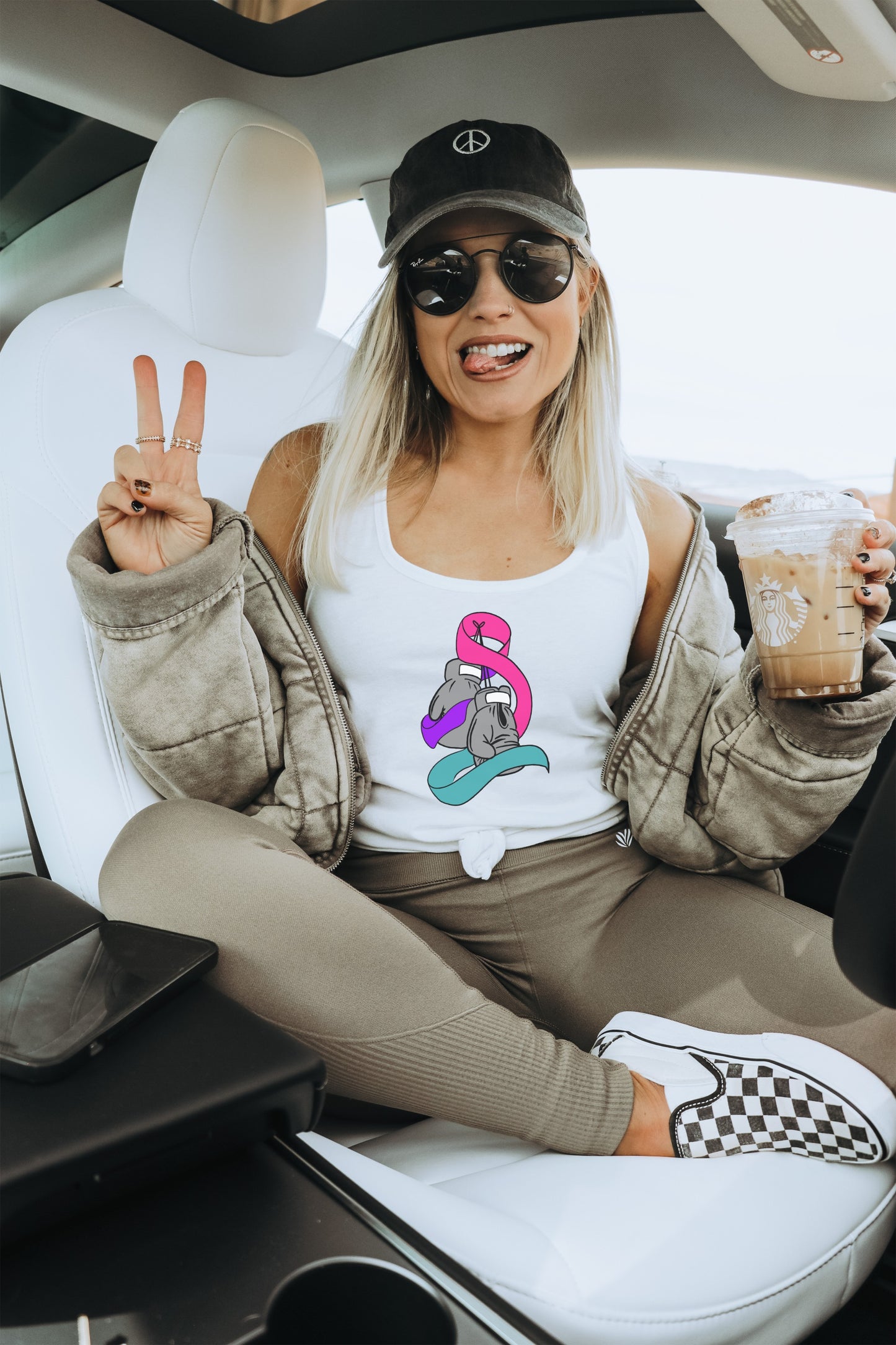 Trendy Graphic Tank Top with Fun Design