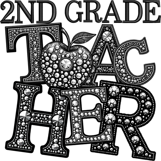 Sparkling 2nd Grade Teacher Bling Design Shirt