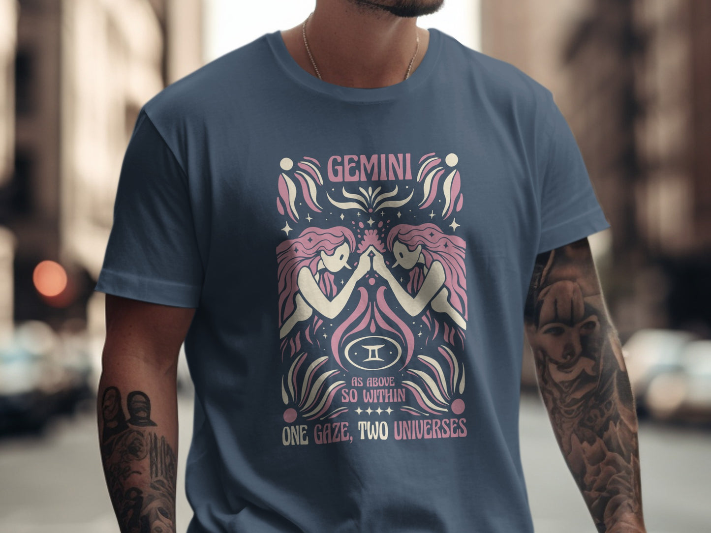 Gemini Two Universes Illustrated T-Shirt