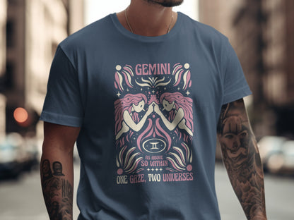 Gemini Two Universes Illustrated T-Shirt
