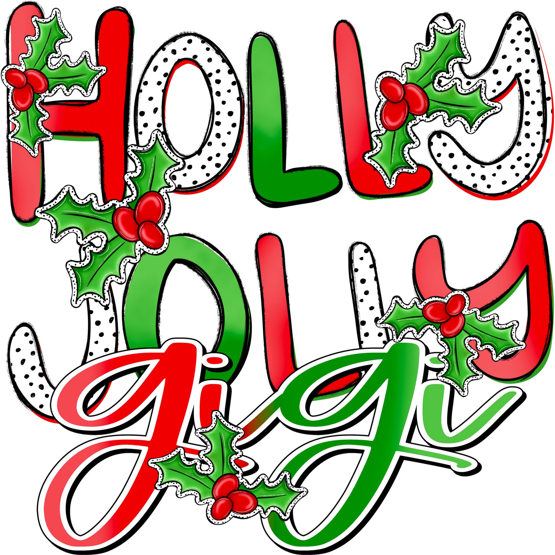 Festive Holly Jolly Graphic Holiday Design Product