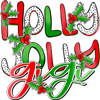 Festive Holly Jolly Graphic Holiday Design Product