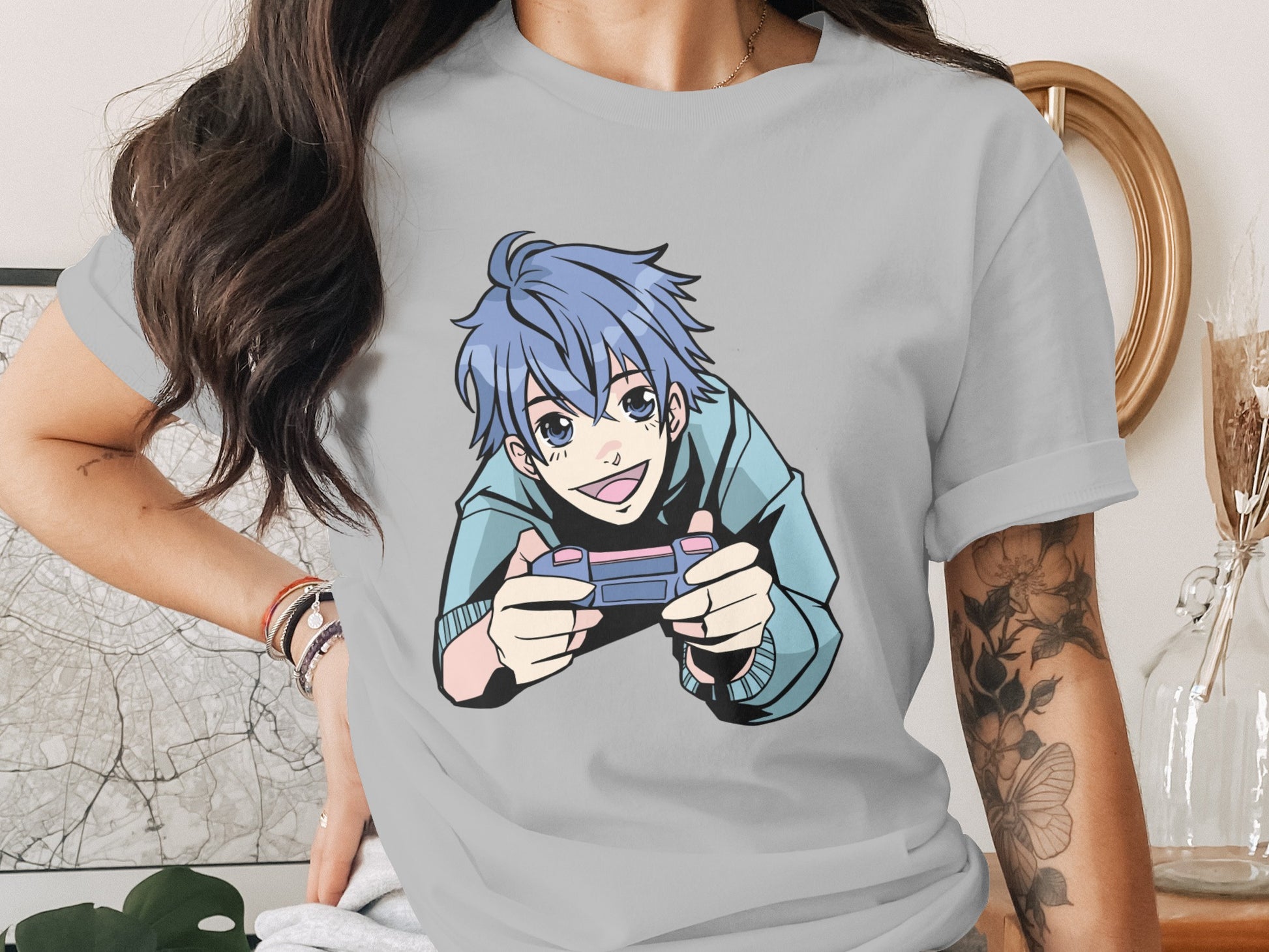 Gamer Guy Graphic Tee Ideal for Anime Fans