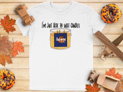 I'm Just Here to Sniff Candles Autumn Graphic Tee