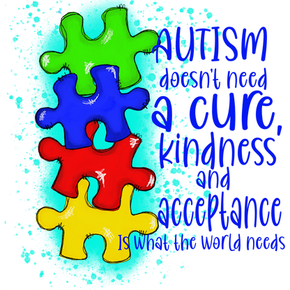 Autism Kindness and Acceptance Puzzle Pieces Design