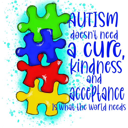Autism Kindness and Acceptance Puzzle Pieces Design