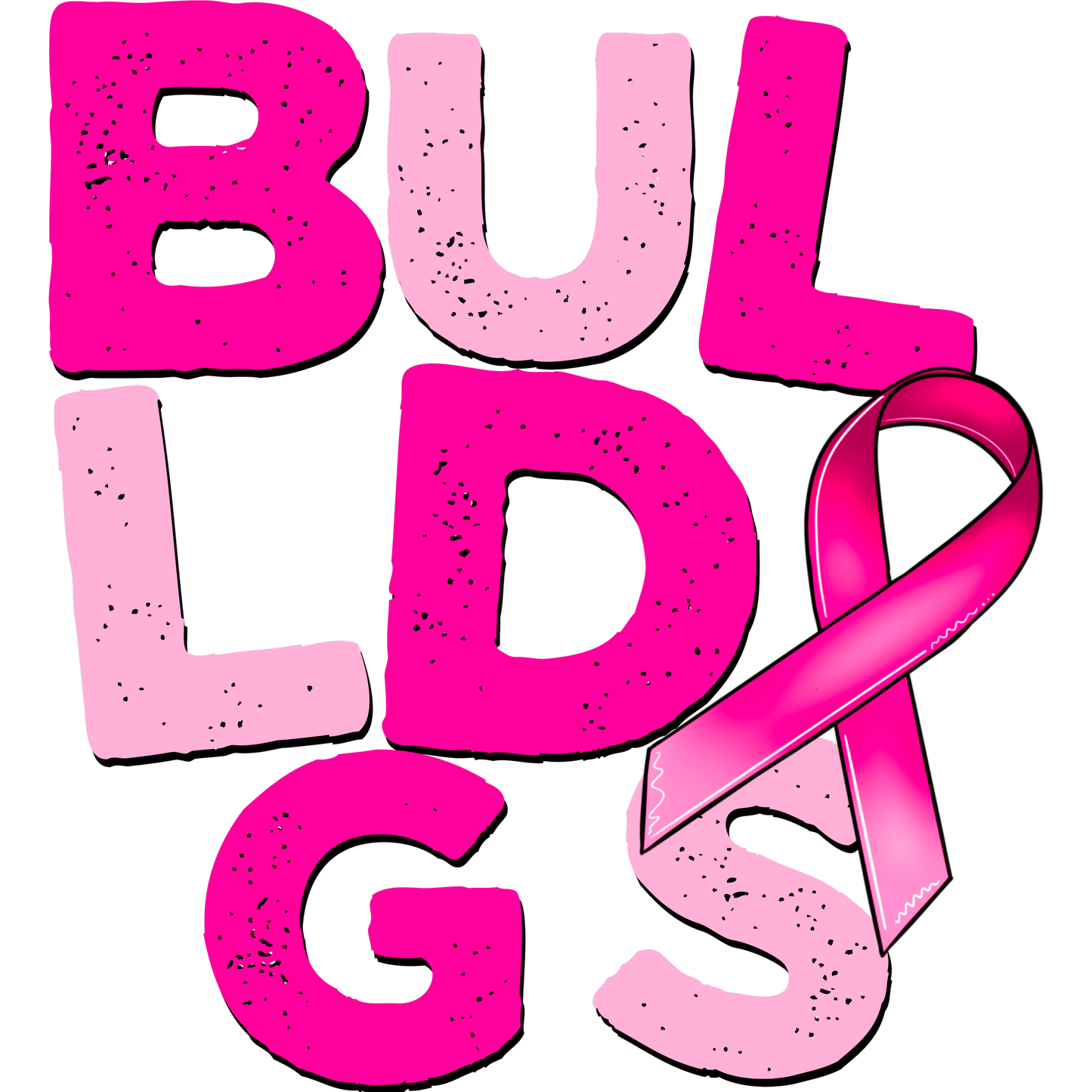 Pink Bulldogs Breast Cancer Awareness Design
