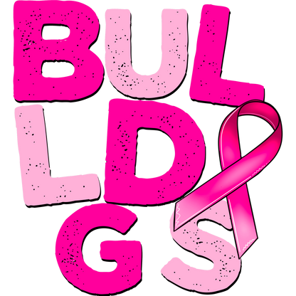 Pink Bulldogs Breast Cancer Awareness Design