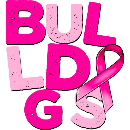 Pink Bulldogs Breast Cancer Awareness Design