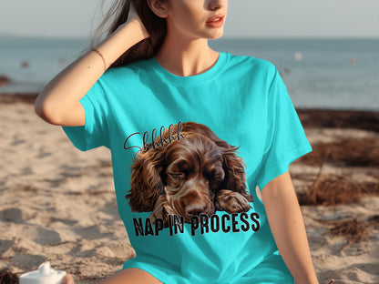 Shhhhh Nap In Process Dog Print Casual Wear Shirt