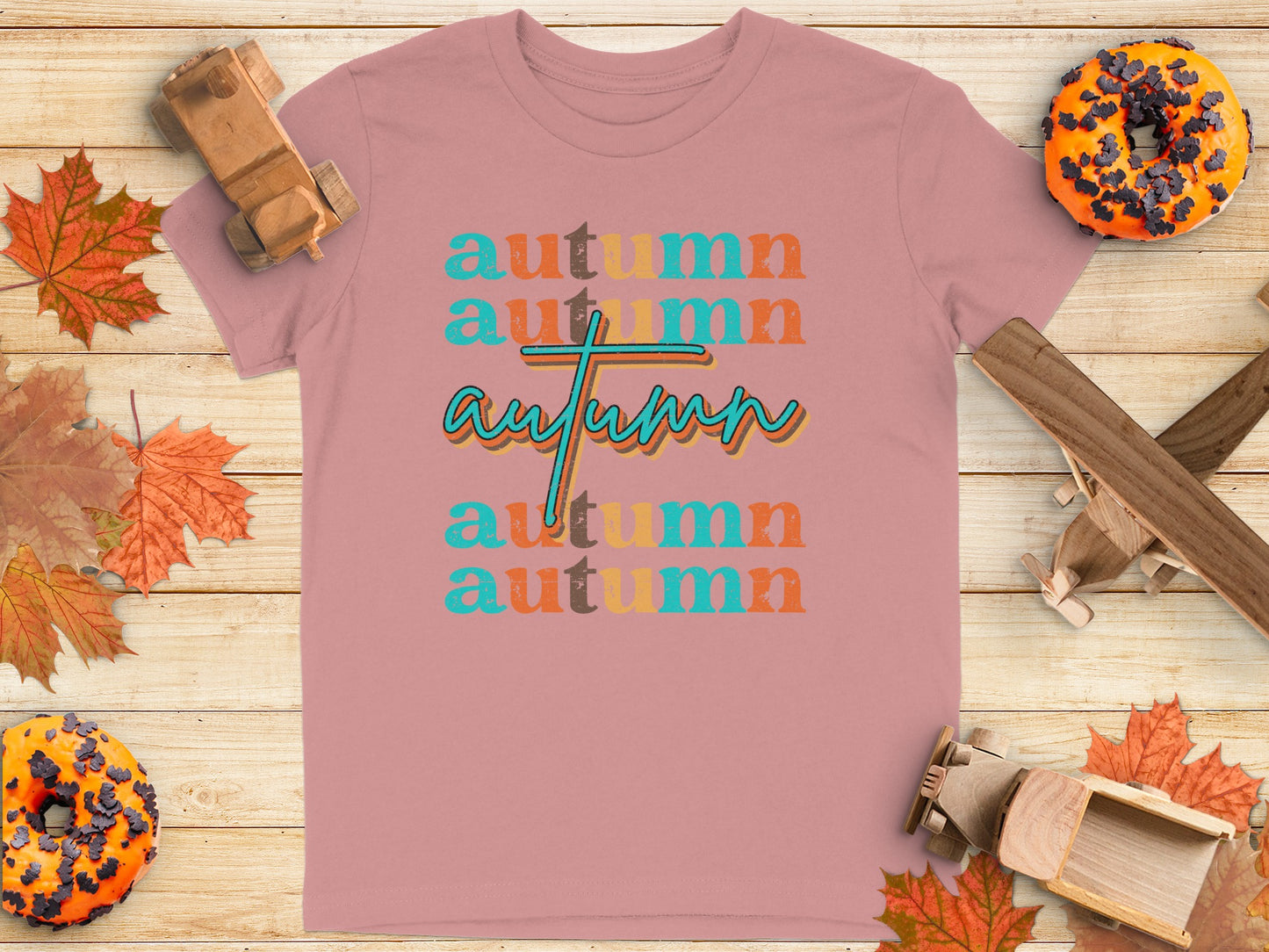 Autumn Theme Multicolor Typography T-Shirt product