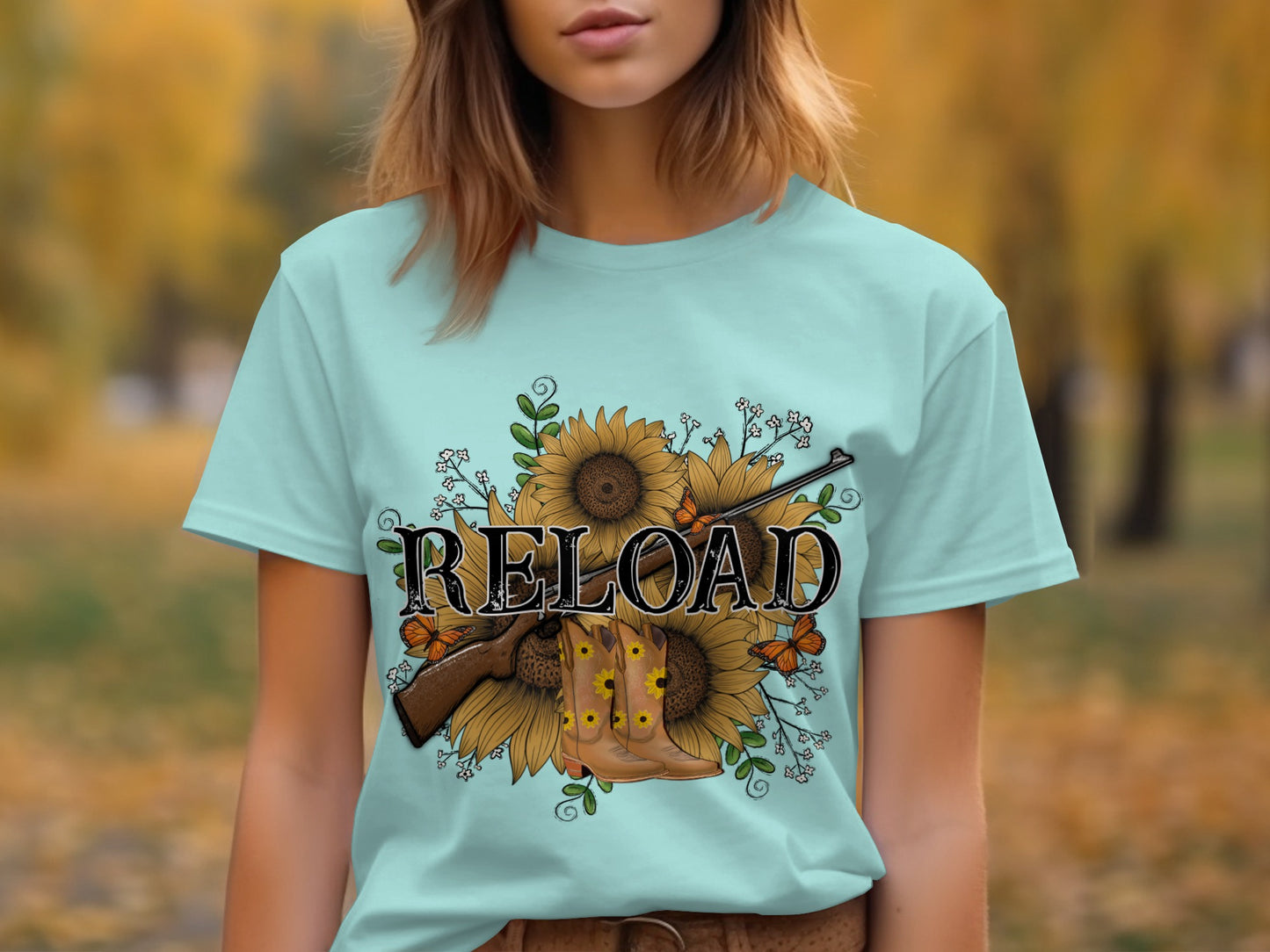 Reload Sunflowers and Butterflies Graphic Shirt