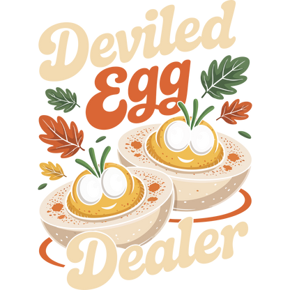Deviled Egg Dealer Cute Cartoon Illustration Print