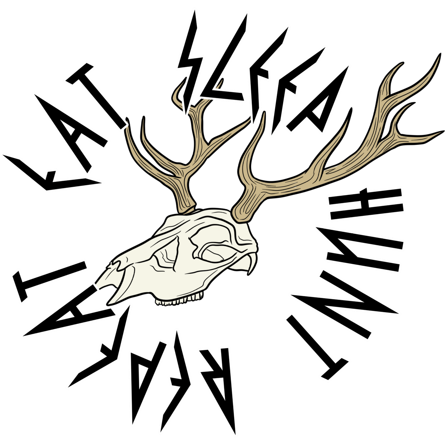 Eat Sleep Hunt Repeat Deer Skull Graphic Art