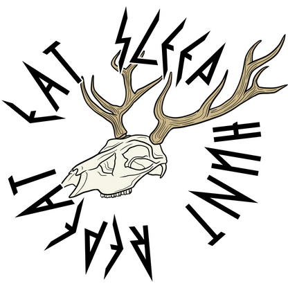 Eat Sleep Hunt Repeat Deer Skull Graphic Art