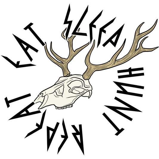 Eat Sleep Hunt Repeat Deer Skull Graphic Art
