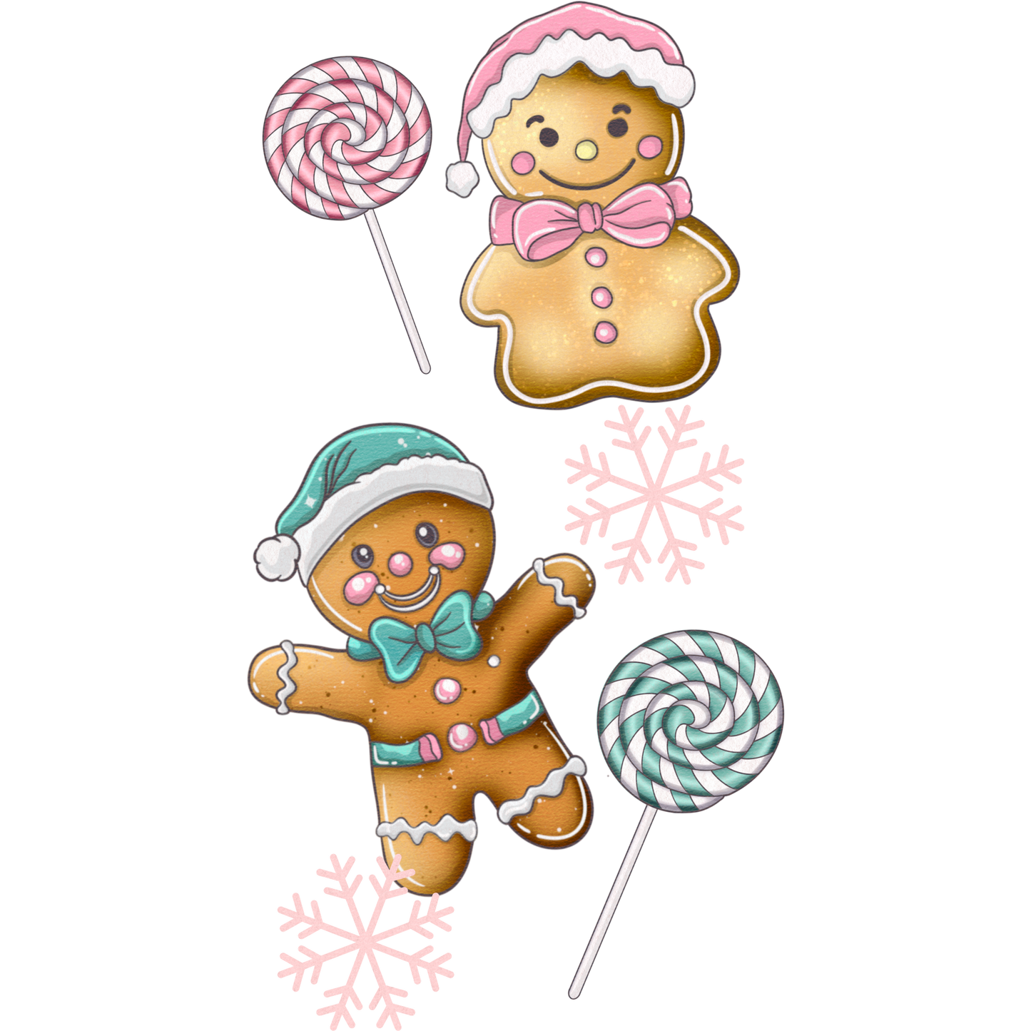 Festive Gingerbread and Lollipop Holiday Winter Design Art