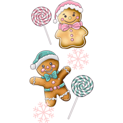 Festive Gingerbread and Lollipop Holiday Winter Design Art