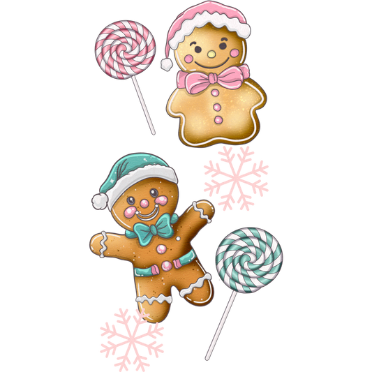 Festive Gingerbread and Lollipop Holiday Winter Design Art